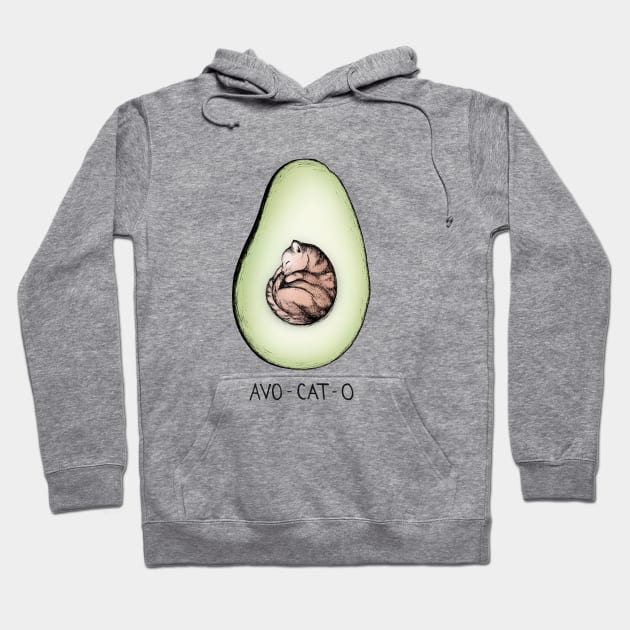 Avo-cat-o Hoodie by Barlena